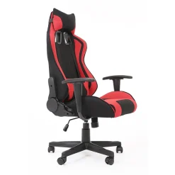 Garnero Arredamenti Sedie Da Ufficio|Sedie Scrivania Ufficio-Sedia gaming con ruote regolabile in tessuto rosso nero Vicario