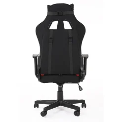 Garnero Arredamenti Sedie Da Ufficio|Sedie Scrivania Ufficio-Sedia gaming con ruote regolabile in tessuto rosso nero Vicario