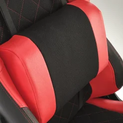 Garnero Arredamenti Sedie Da Ufficio|Sedie Scrivania Ufficio-Sedia gaming con ruote regolabile in tessuto rosso nero Degel