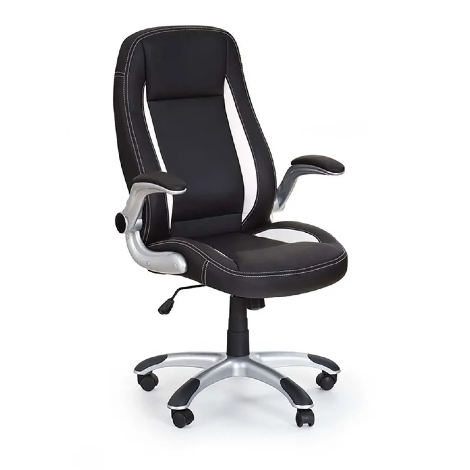 Garnero Arredamenti Sedie Da Ufficio|Sedie Scrivania Ufficio-Sedia gaming da ufficio con ruote e braccioli nero bianco Mito