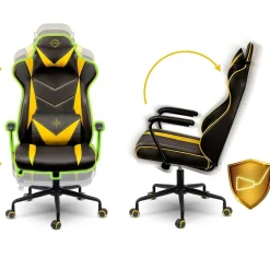 Garnero Arredamenti Sedie Da Ufficio|Sedie Scrivania Ufficio-Sedia gaming regolabile con ruote in ecopelle nera giallo Game Nero - Giallo