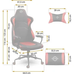 Garnero Arredamenti Sedie Da Ufficio|Sedie Scrivania Ufficio-Sedia gaming regolabile con ruote in ecopelle nera rosso Game Nero - Rosso