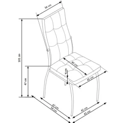 Garnero Arredamenti Sedie Imbottite Ecopelle-Sedia imbottita da pranzo in ecopelle grigia Sveva Gihome® Grigio