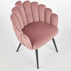 Garnero Arredamenti Sedie In Tessuto-Sedia imbottita design moderno in velluto Alessia Rosa