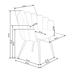 Garnero Arredamenti Sedie In Tessuto-Sedia imbottita design moderno in velluto Alessia Grigio