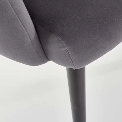 Garnero Arredamenti Sedie In Tessuto-Sedia imbottita design moderno in velluto Alessia Grigio