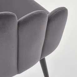 Garnero Arredamenti Sedie In Tessuto-Sedia imbottita design moderno in velluto Alessia Grigio