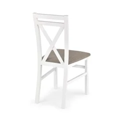 Garnero Arredamenti Sedie In Tessuto|Sedie In Legno-Sedia imbottita in tessuto stile shabby bianco faggio beige Janet Beige - Bianco