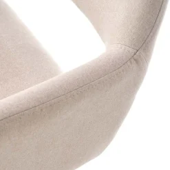 Garnero Arredamenti Sedie In Tessuto-Sedia imbottita in tessuto beige con gambe in legno rovere Irina