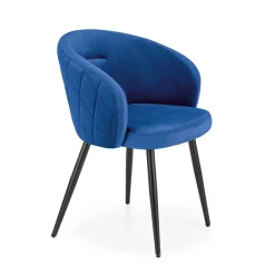 Garnero Arredamenti Sedie In Tessuto-Sedia imbottita in tessuto acciaio nero Amiata Blu