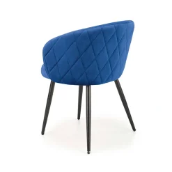 Garnero Arredamenti Sedie In Tessuto-Sedia imbottita in tessuto acciaio nero Amiata Blu