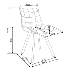 Garnero Arredamenti Sedie In Tessuto-Sedia imbottita in velluto nero industrial Tessa Senape