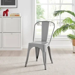 Garnero Arredamenti Sedie In Metallo-Sedia in metallo impilabile industrial saloon Lix Grigio