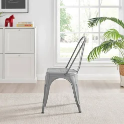 Garnero Arredamenti Sedie In Metallo-Sedia in metallo impilabile industrial saloon Lix Grigio
