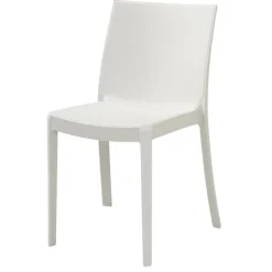 Garnero Arredamenti Sedie Polipropilene-Sedia in polipropilene impilabile Olbia Bianco Opaco