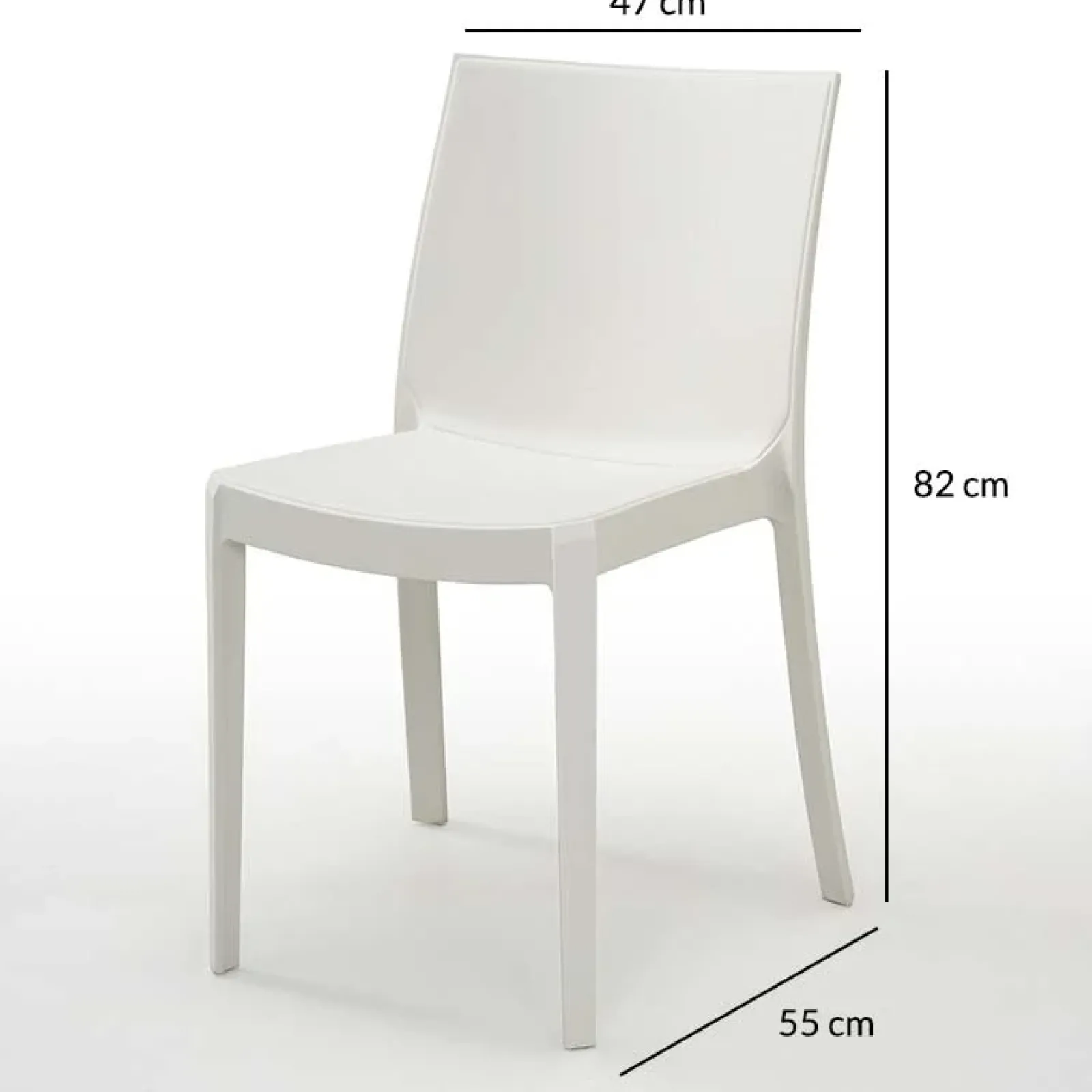 Garnero Arredamenti Sedie Polipropilene-Sedia in polipropilene impilabile Olbia Bianco Opaco