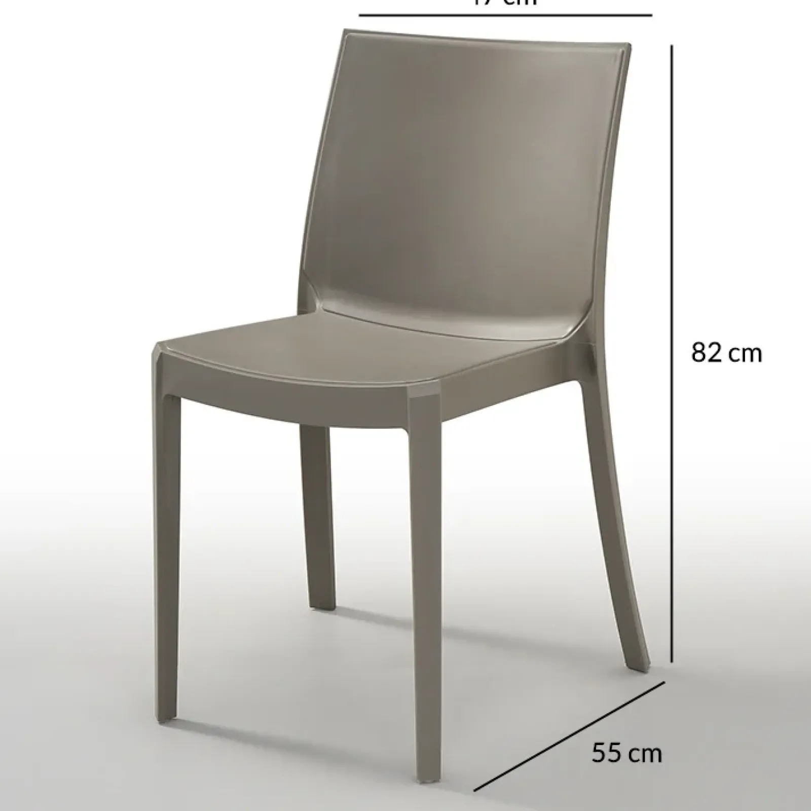 Garnero Arredamenti Sedie Polipropilene-Sedia in polipropilene impilabile Olbia Tortora