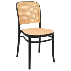 Garnero Arredamenti Sedie Polipropilene-Sedia in polipropilene moderna beige nera Vienna