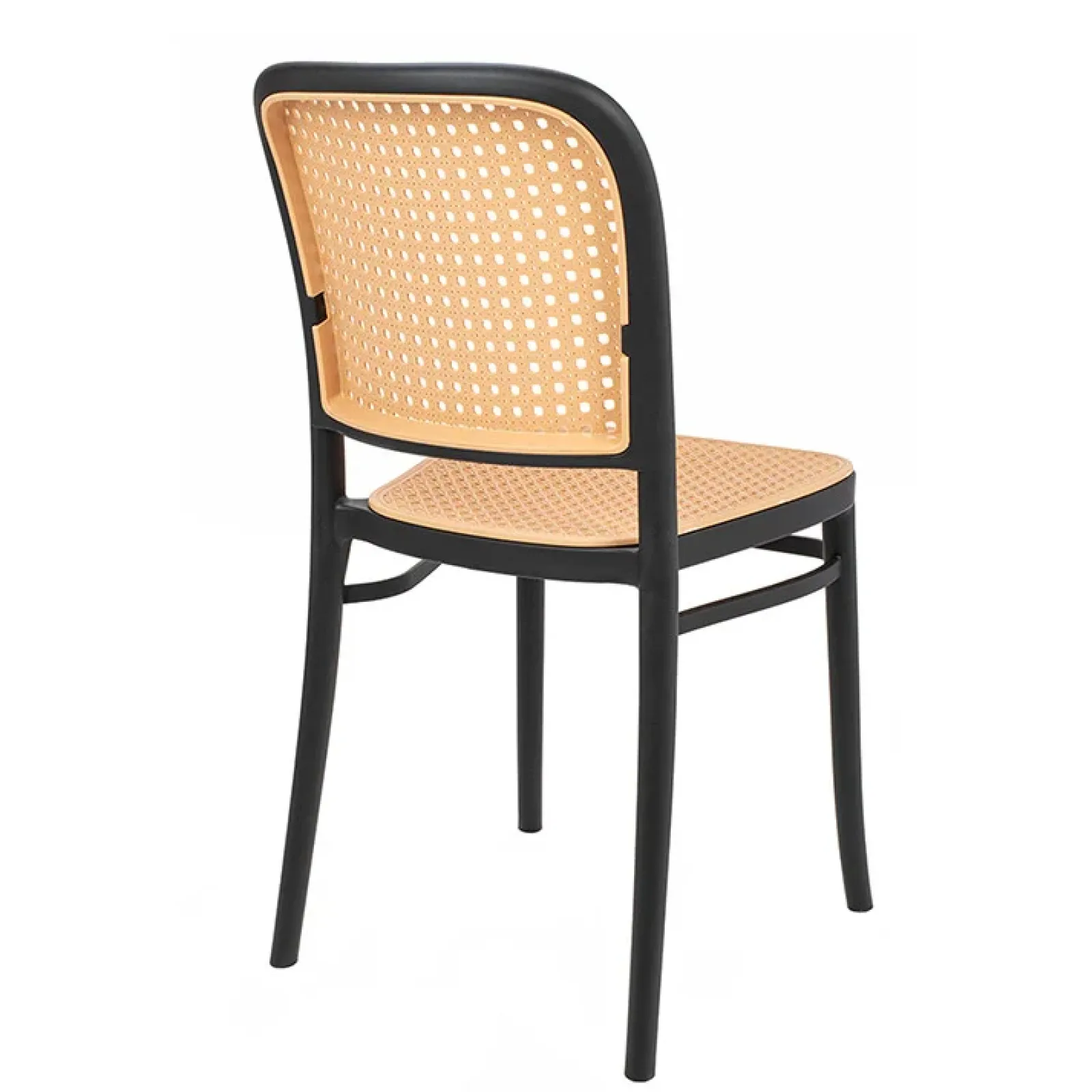 Garnero Arredamenti Sedie Polipropilene-Sedia in polipropilene moderna beige nera Vienna