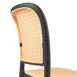 Garnero Arredamenti Sedie Polipropilene-Sedia in polipropilene moderna beige nera Vienna