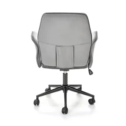 Garnero Arredamenti Sedie Da Ufficio|Sedie Scrivania Ufficio-Sedia moderna con braccioli regolabile in velluto Dionisia Grigio