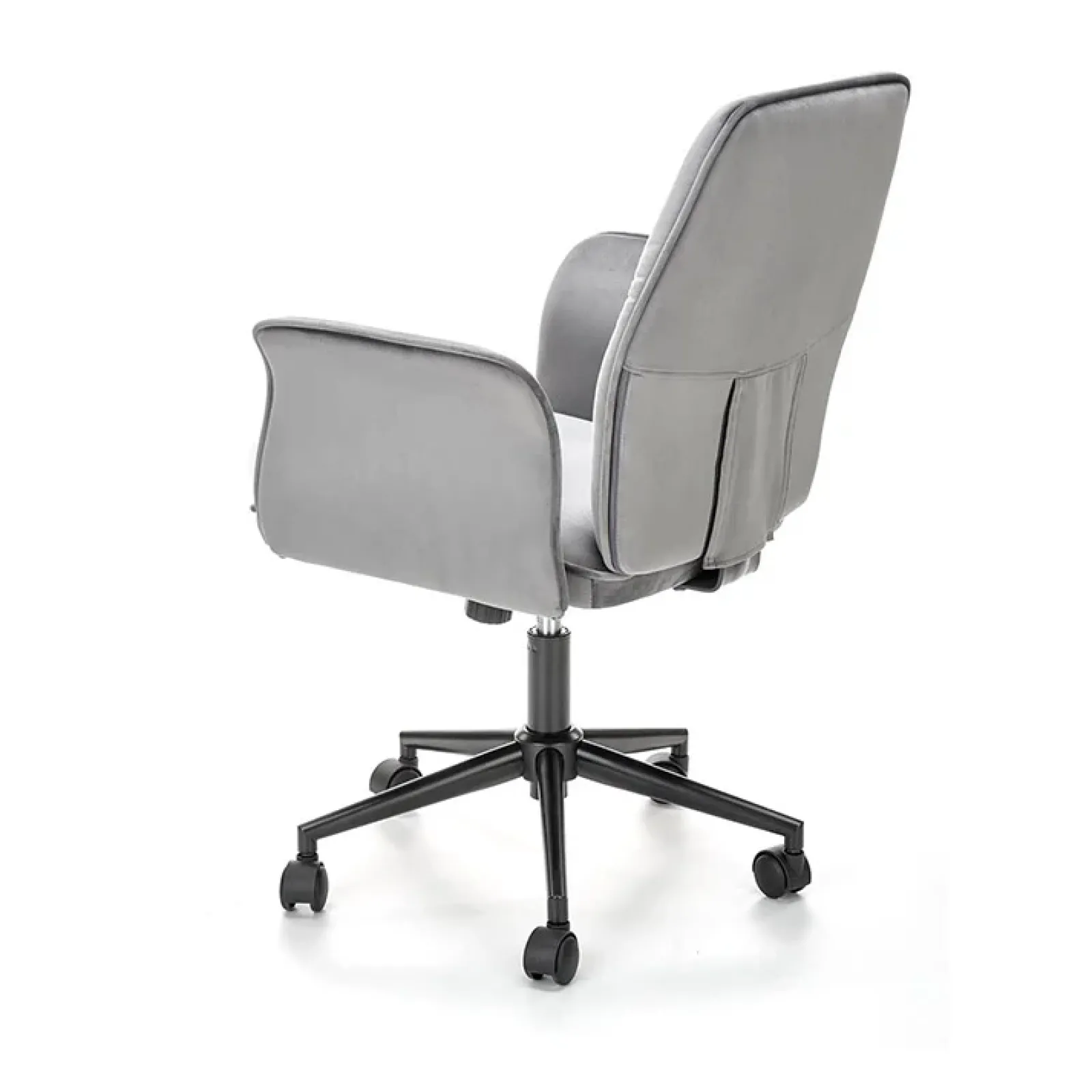 Garnero Arredamenti Sedie Da Ufficio|Sedie Scrivania Ufficio-Sedia moderna con braccioli regolabile in velluto Dionisia Grigio