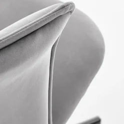 Garnero Arredamenti Sedie Da Ufficio|Sedie Scrivania Ufficio-Sedia moderna con braccioli regolabile in velluto Dionisia Grigio