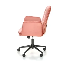 Garnero Arredamenti Sedie Da Ufficio|Sedie Scrivania Ufficio-Sedia moderna con braccioli regolabile in velluto Dionisia Rosa