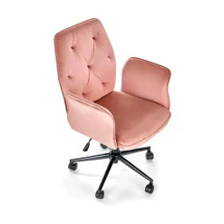 Garnero Arredamenti Sedie Da Ufficio|Sedie Scrivania Ufficio-Sedia moderna con braccioli regolabile in velluto Dionisia Rosa