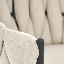 Garnero Arredamenti Sedie Da Ufficio|Sedie Scrivania Ufficio-Sedia moderna con ruote regolabile in tessuto chiaro nero Monie Beige