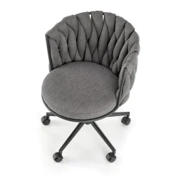 Garnero Arredamenti Sedie Da Ufficio|Sedie Scrivania Ufficio-Sedia moderna con ruote regolabile in tessuto nero Monie Grigio
