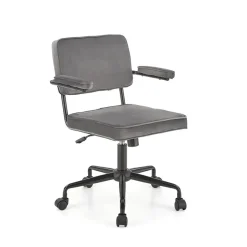 Garnero Arredamenti Sedie Da Ufficio|Sedie Scrivania Ufficio-Sedia moderna girevole con braccioli in tessuto grigio Fuego