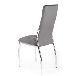 Garnero Arredamenti Sedie In Tessuto-Sedia moderna imbottia in velluto acciaio cromato Reina Grigio