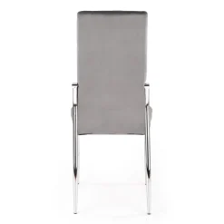 Garnero Arredamenti Sedie In Tessuto-Sedia moderna imbottia in velluto acciaio cromato Reina Grigio