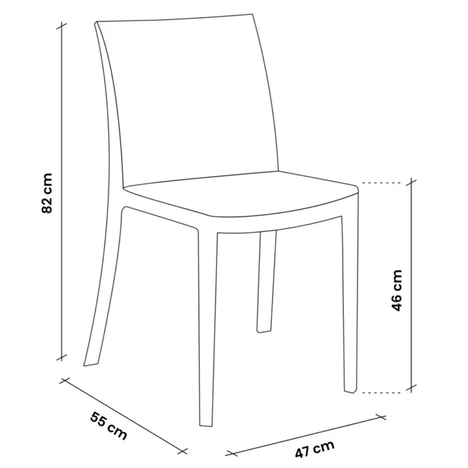 Garnero Arredamenti Sedie Da Giardino|Sedie Polipropilene-Sedia moderna impilabile in polipropilene scuro India Grigio