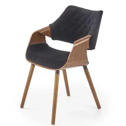 Garnero Arredamenti Sedie In Tessuto-Sedia nero noce da salotto in tessuto Britta