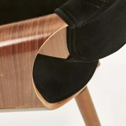 Garnero Arredamenti Sedie In Tessuto-Sedia nero noce da salotto in tessuto Britta