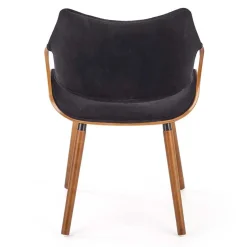 Garnero Arredamenti Sedie In Tessuto-Sedia nero noce da salotto in tessuto Britta