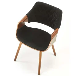 Garnero Arredamenti Sedie In Tessuto-Sedia nero noce da salotto in tessuto Britta