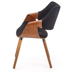 Garnero Arredamenti Sedie In Tessuto-Sedia nero noce da salotto in tessuto Britta