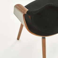 Garnero Arredamenti Sedie In Tessuto-Sedia nero noce da salotto in tessuto Britta