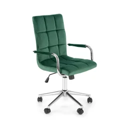 Garnero Arredamenti Sedie Da Ufficio|Sedie Scrivania Ufficio-Sedia per scrivania ragazzi in velluto scuro Burbon Verde
