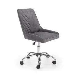 Garnero Arredamenti Sedie Da Ufficio|Sedie Scrivania Ufficio-Sedia per scrivania ragazzi in velluto Randy Grigio