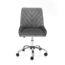 Garnero Arredamenti Sedie Da Ufficio|Sedie Scrivania Ufficio-Sedia per scrivania ragazzi in velluto Randy Grigio