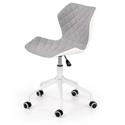 Garnero Arredamenti Sedie Per Scrivania Ragazzi-Sedia per scrivania ragazzi con ruote in tessuto ecopelle bianco Bilbao Grigio