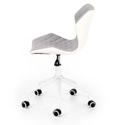 Garnero Arredamenti Sedie Per Scrivania Ragazzi-Sedia per scrivania ragazzi con ruote in tessuto ecopelle bianco Bilbao Grigio