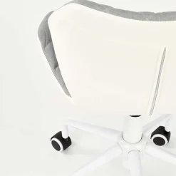 Garnero Arredamenti Sedie Per Scrivania Ragazzi-Sedia per scrivania ragazzi con ruote in tessuto ecopelle bianco Bilbao Grigio