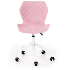 Garnero Arredamenti Sedie Da Ufficio|Sedie Scrivania Ufficio-Sedia per scrivania ragazzi in tessuto ecopelle bianco Bilbao Rosa