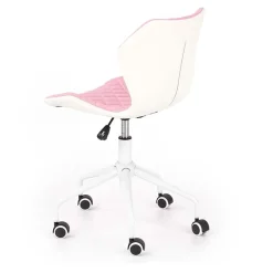Garnero Arredamenti Sedie Da Ufficio|Sedie Scrivania Ufficio-Sedia per scrivania ragazzi in tessuto ecopelle bianco Bilbao Rosa
