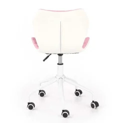 Garnero Arredamenti Sedie Da Ufficio|Sedie Scrivania Ufficio-Sedia per scrivania ragazzi in tessuto ecopelle bianco Bilbao Rosa